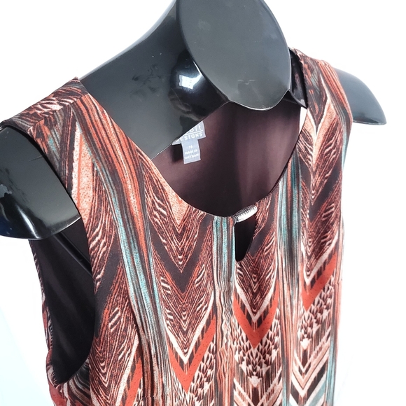 Rabbit Rabbit Rabbit Designs Azteca Print Bead Neckline Detail Size 14 - Picture 5 of 5